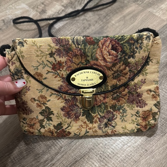 Lightly used Kachemak Canvas & Tapestry Vintage Floral Crossbody Bag - Picture 2 of 10